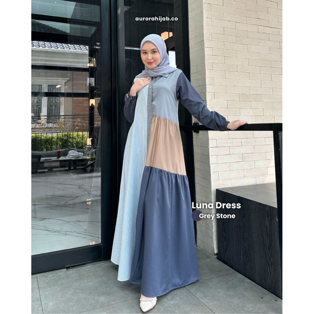 GAMIS LUNA AURORA HIJAB ORIGINAL GAMIS RAYON MOTIF