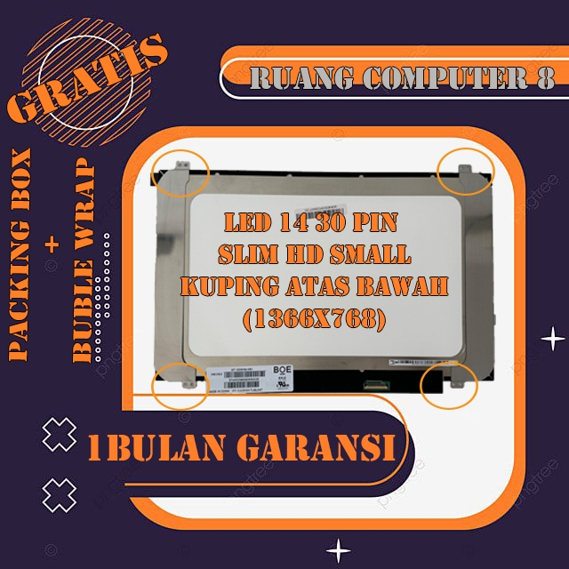 LED LCD LAYAR Asus X411Q X411QA X411QR X411U X411UA X411UF X411UN 4 30 PIN ATAS BAWAH HD 1366X768