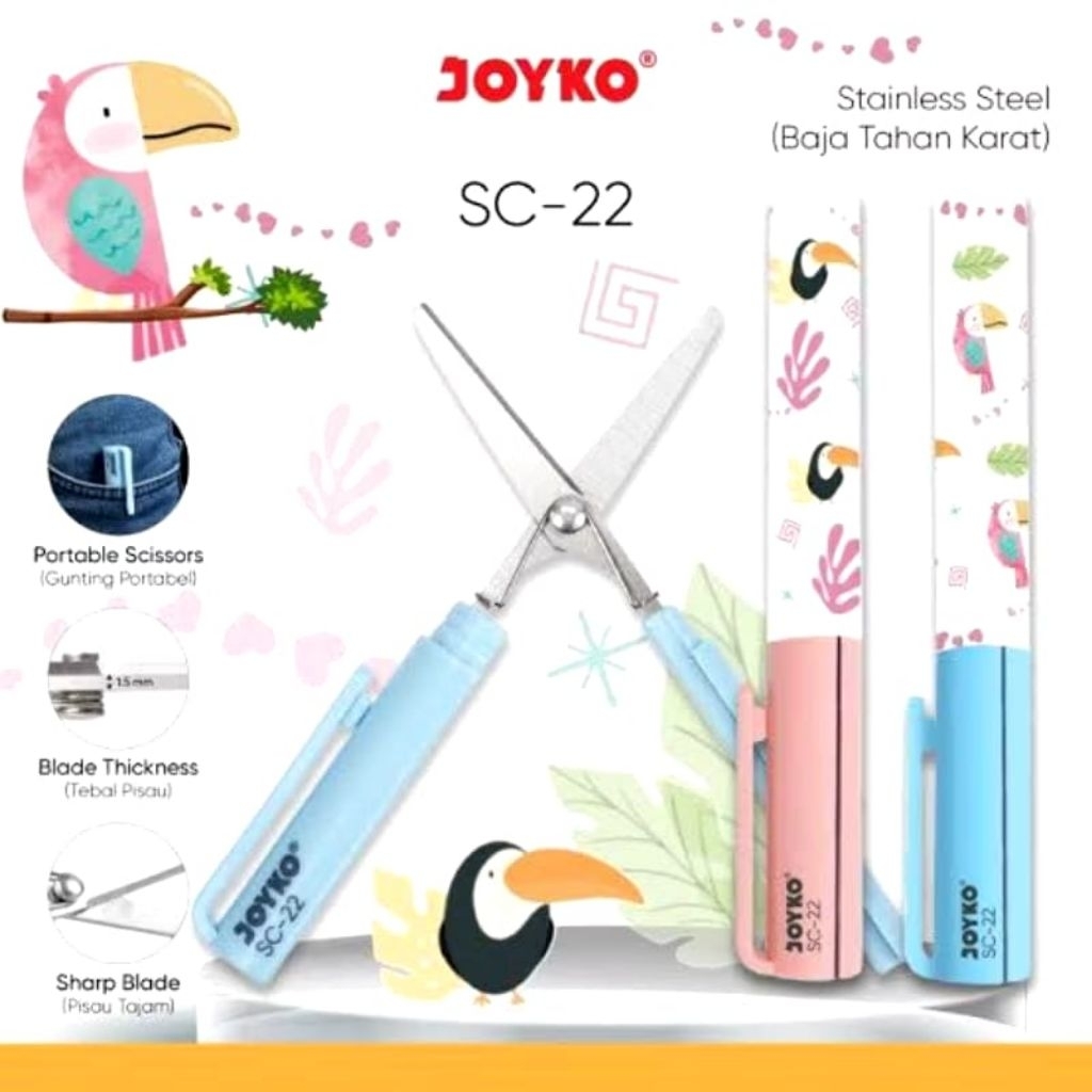 

JOYKO SC22 MINI PORTABLE SCISSOR GUNTING LIPAT KECIL BENTUK PEN