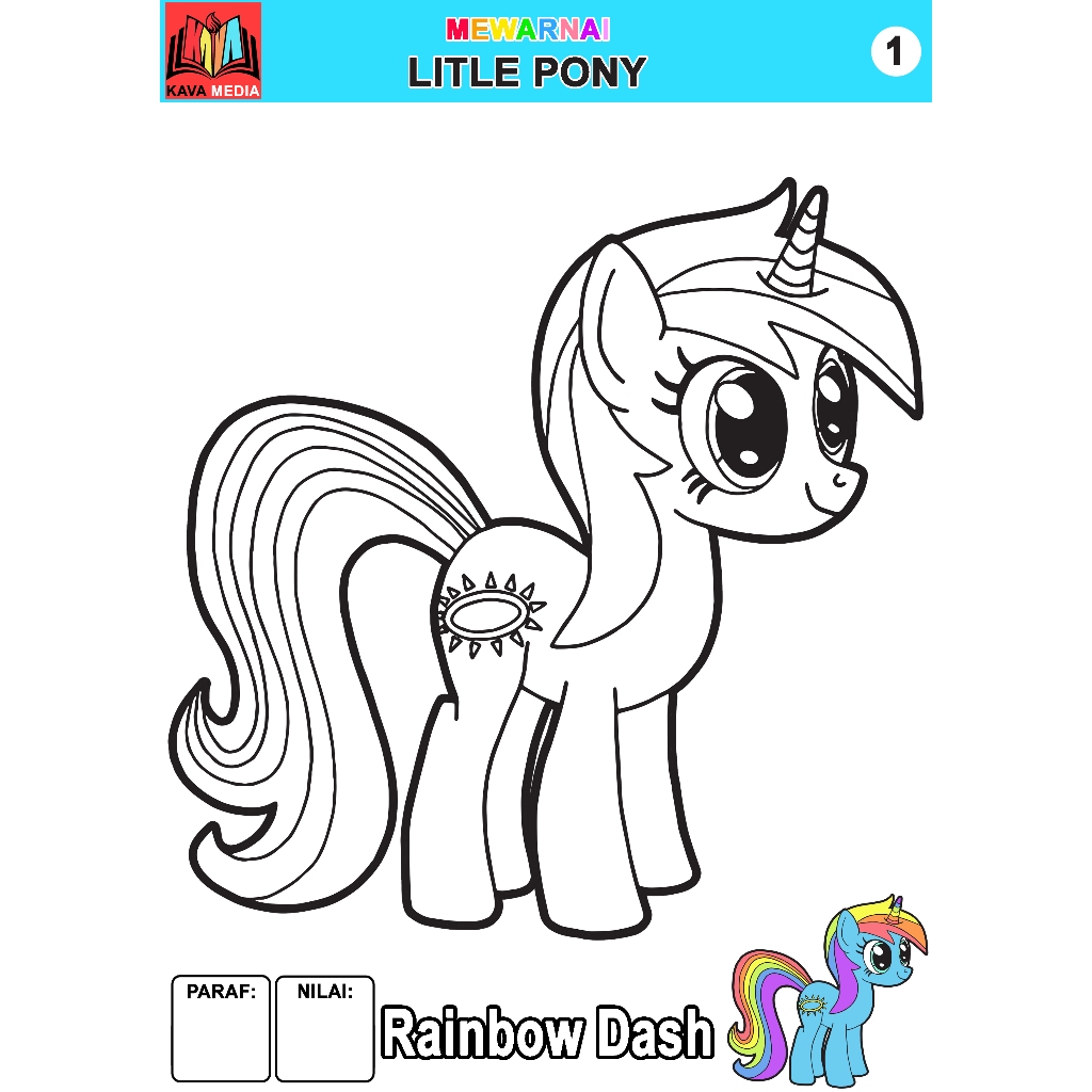 10 Gambar Mewarnai Anak Tk Tema Little pony Ukuran A4