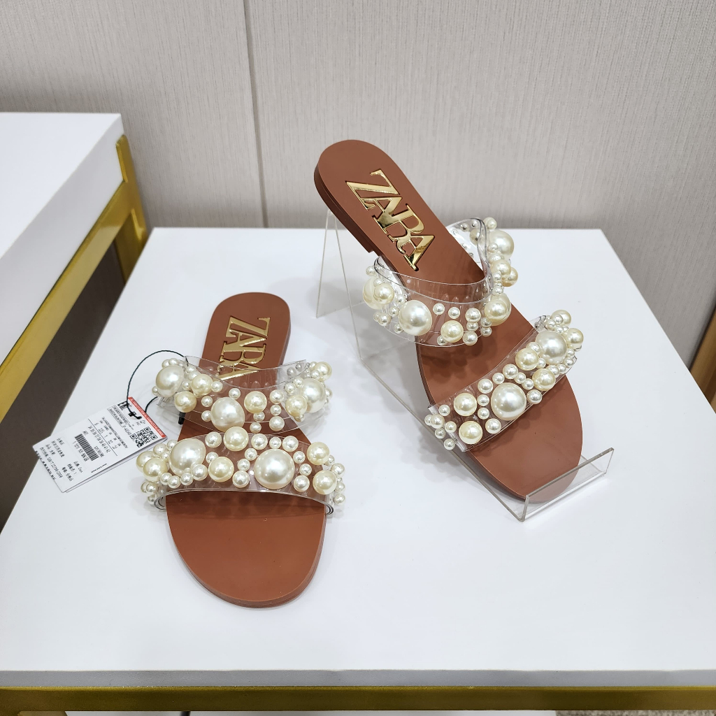 Zr 647 Sandal Flat Mutiara Wanita Kekinian