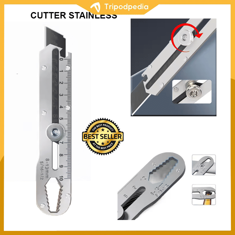 

TRIPODPEDIA PISAU CUTTER STAINLESS STEEL MULTI FINGSI + PENGGARIS