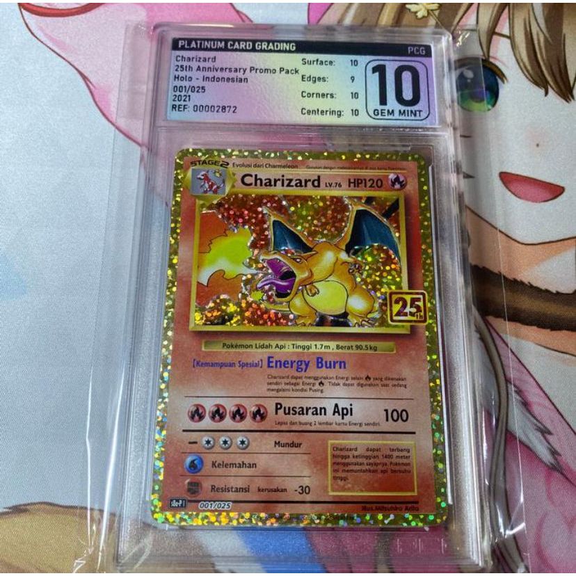 Pokemon TCG ID Indonesia 25th Anniv Charizard Holo Base PCG 10 PSA