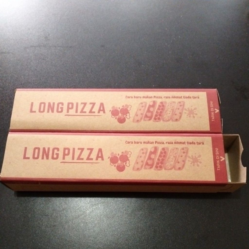 Box pizza panjang-box pizza-packing box-laminasi-box slide-kraft-isi 100
