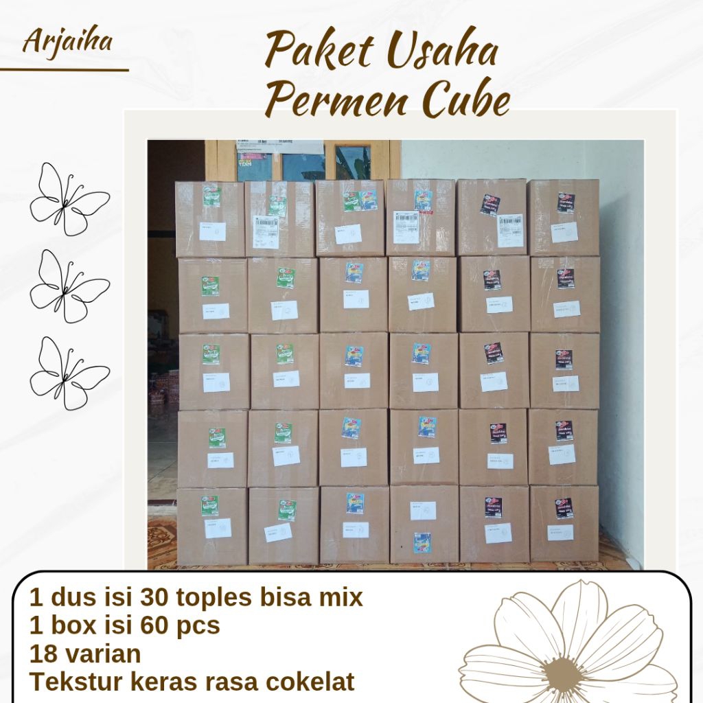 

Paket Usaha Permen Cube 1 Dus Isi 30 Toples