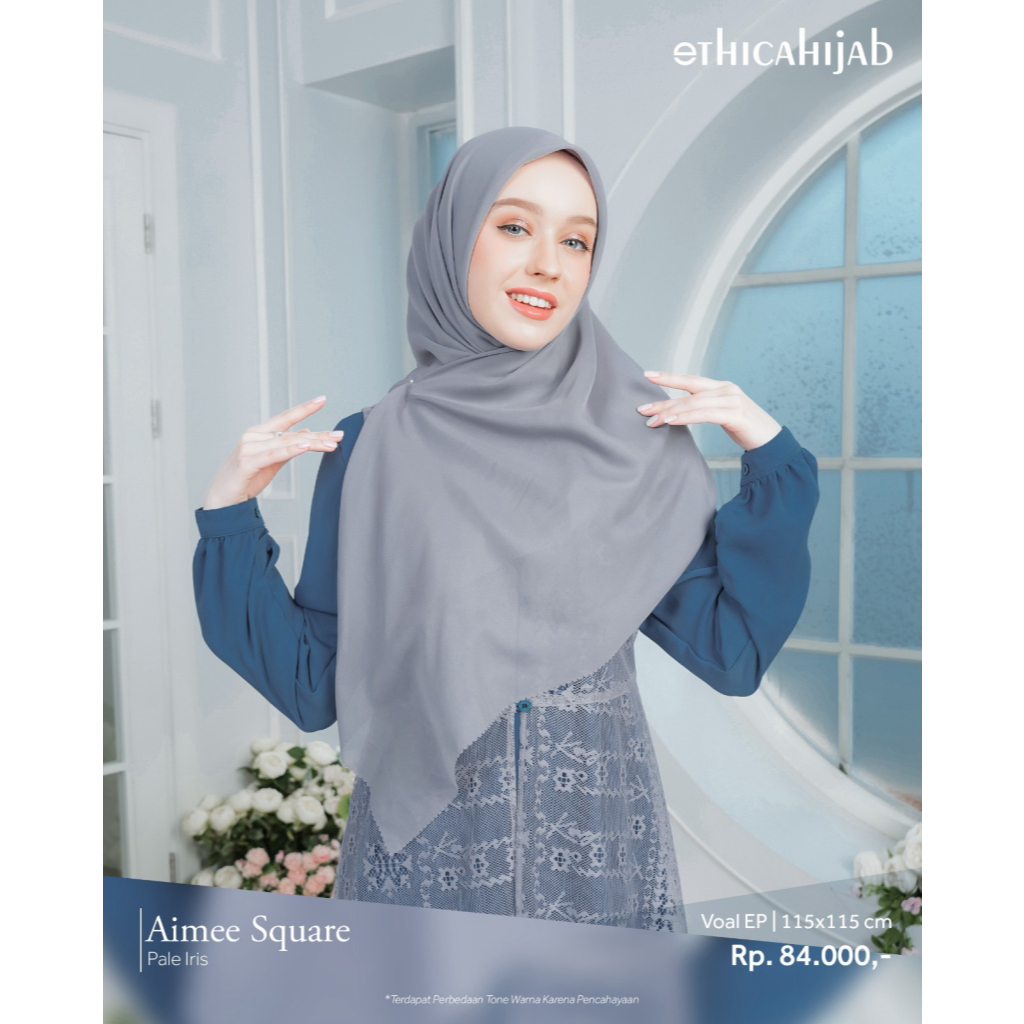 Hijab Voal Premium Aimee Square - Kerudung Segiempat Polos By Ethica Hijab Original