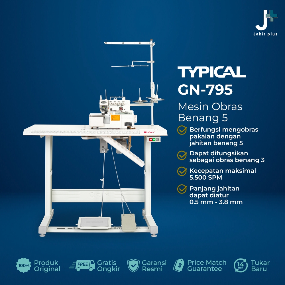 Mesin Obras TYPICAL GN795 / GN-795 - Obras Benang 5 Industrial