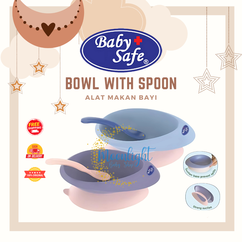 Baby Safe B354 Silicone Suction Bowl With Spoon/ Mangkok MPASI Bayi Anti Tumpah BPA FREE