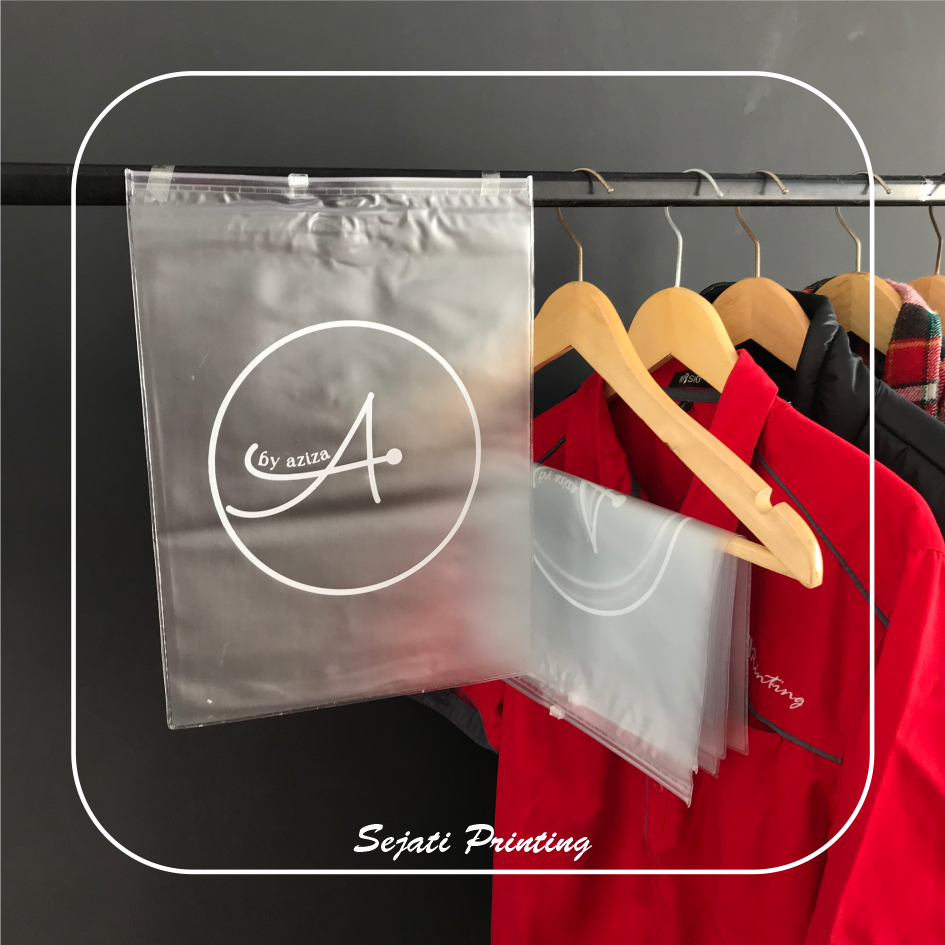

(isi 50 pcs) Sablon Plastik Murah Mika Zipper 25cm x 35cm, FREE DESAIN - SEJATIPRINTING