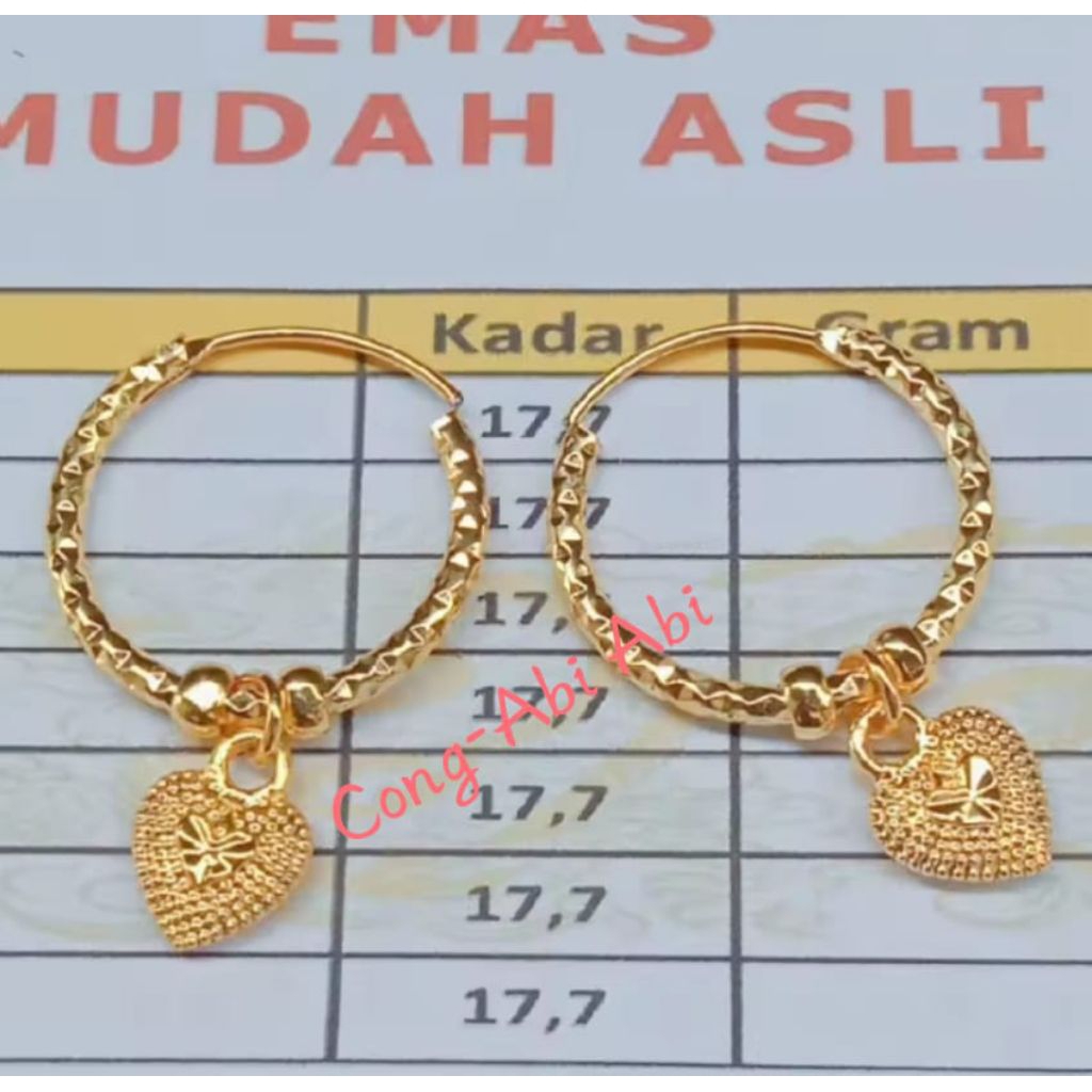 anting emas asli 24 karat 100% ori