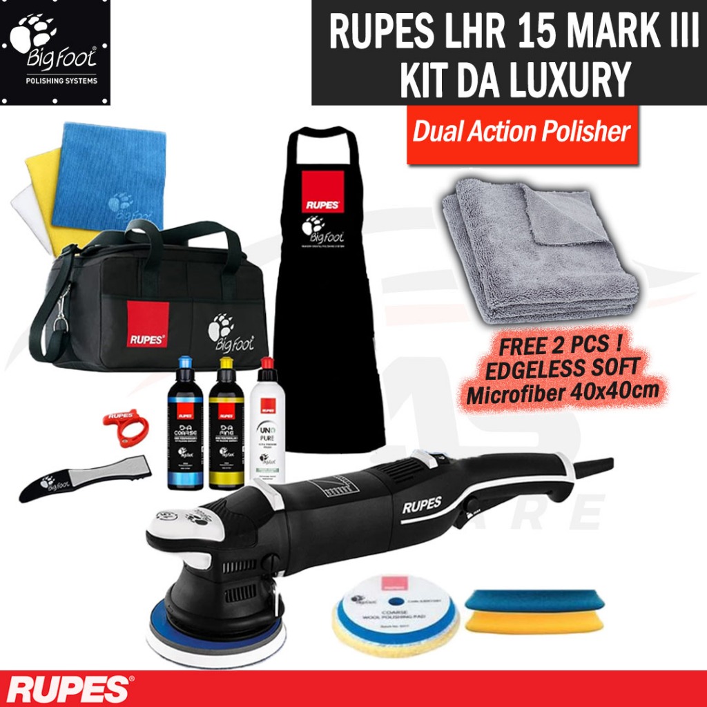 RUPES LHR 15 Mark 3 Kit DA Luxury Complete Alat Poles Mobil Dual Action Lengkap