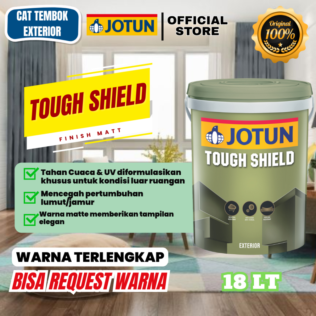 CAT TEMBOK EKSTERIOR/JOTUN TOUGH SHIELD KEMASAN 18L / JOTUN TOUGH SHIELD