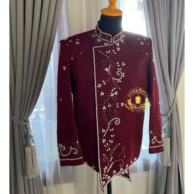 Beskap pengantin jogja warna maroon