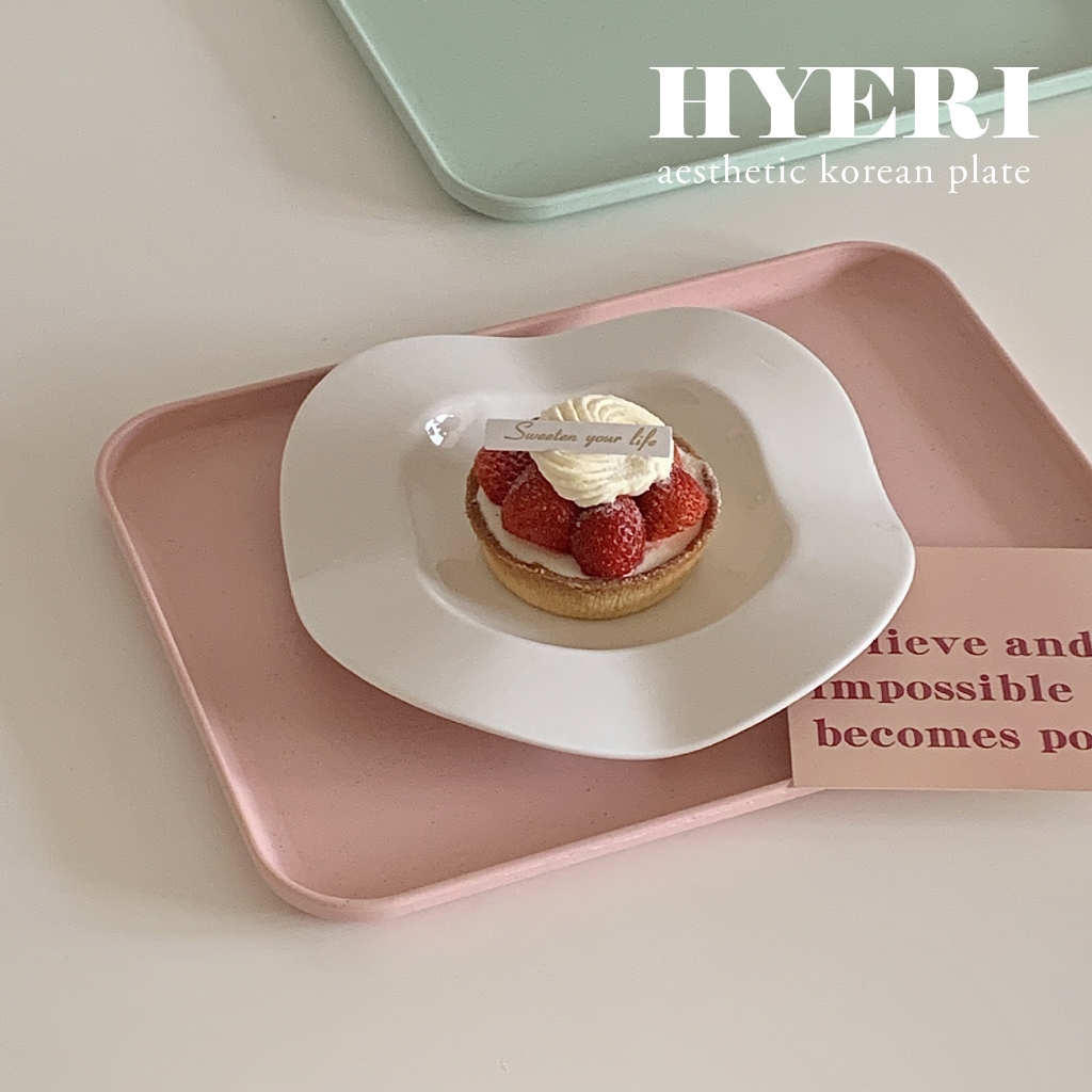 TEMARUMA HYERI Korean Aesthetic Plate / Piring Korea Aesthetic / Piring Korea Keramik / Piring Estet