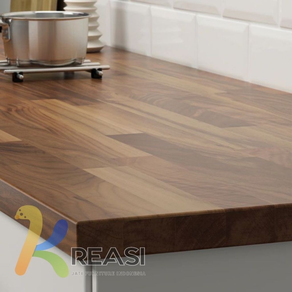 Table Top Papan Kayu FJL Kayu Jati Asli
