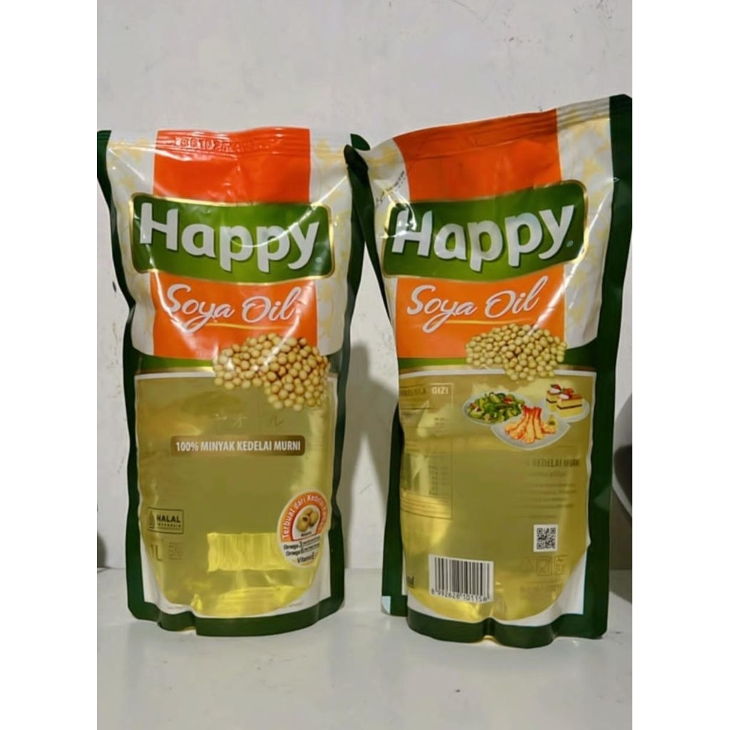 

MINYAK kedelai happy soya 1L (Minyak goreng NON KOLESTEROL)