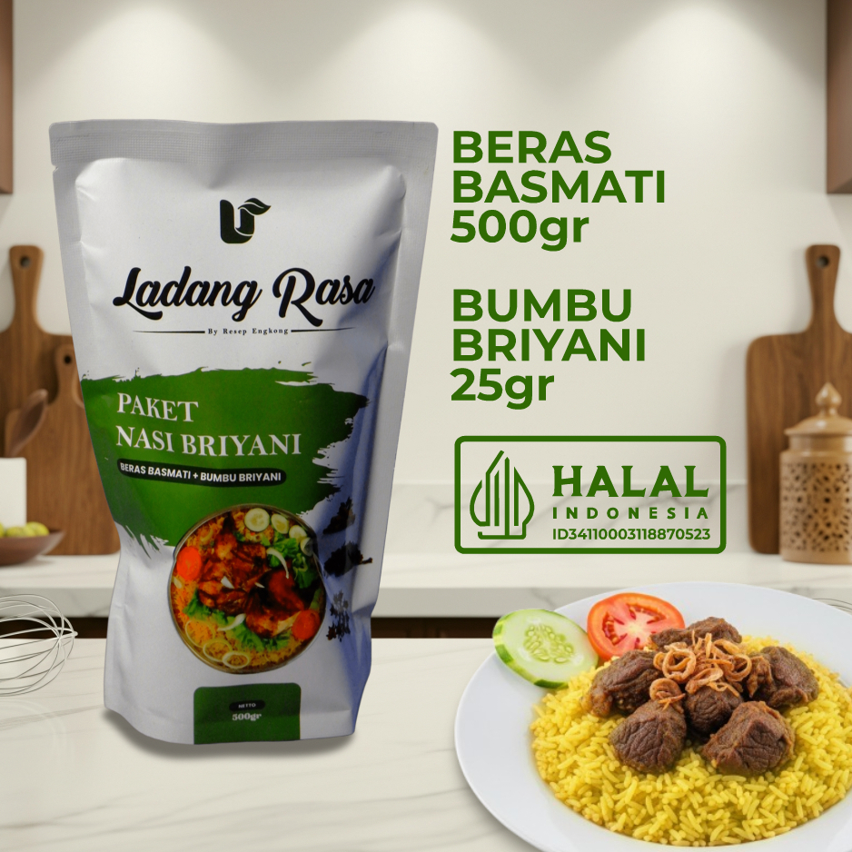 

Ladang Rasa Nasi Briyani Instan Paket Beras Basmati Bumbu Nasi Briyani Arab India Bumbu Instan Kering Bubuk Praktis Premium