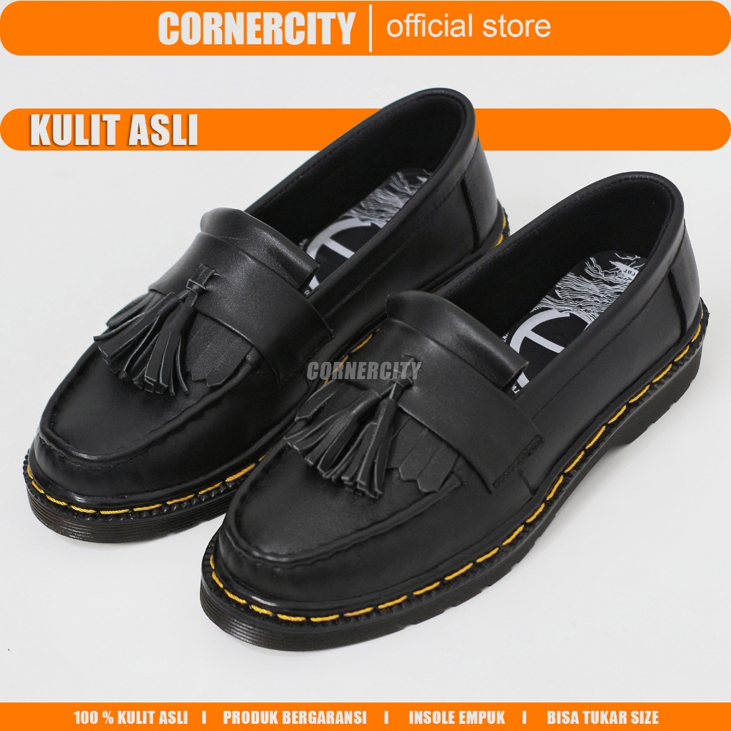 ARSAV - Sepatu Docmart Loafers Pria Kulit Asli Kasual
