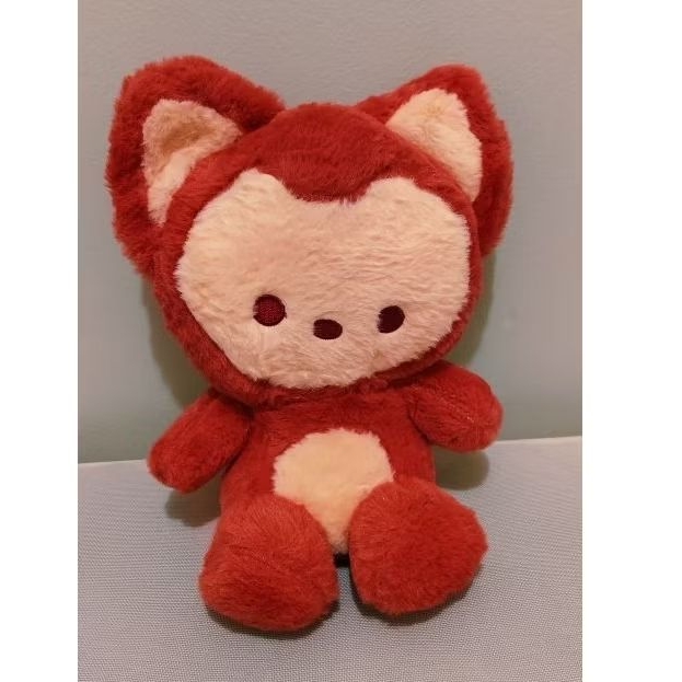Boneka rubah merah maroon