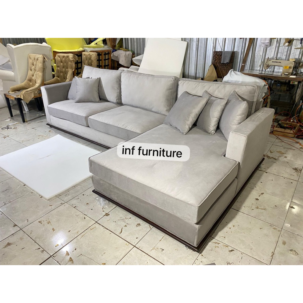 sofa L minimalis sofa ruang tv sofa keluarga sofa ruang keluarga tipe L