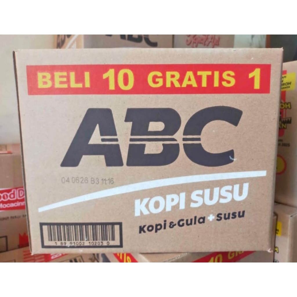 

BARU ! Beli 10 Gratis 1 | ABC Kopi Susu 1 Dus Isi [132pcs x 31gr] | Kopi + Gula + Susu