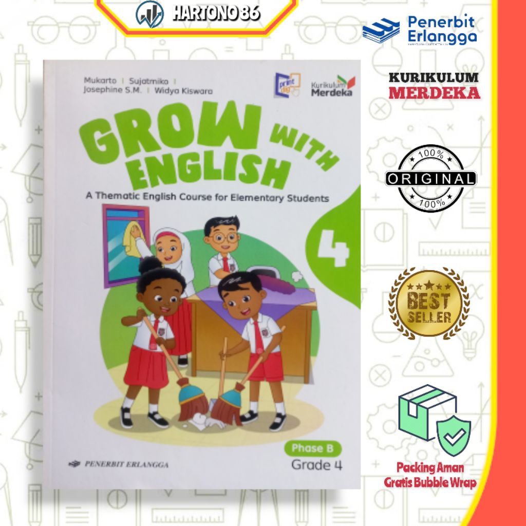 Buku Bahasa Inggris revisi Erlangga SD/MI kelas 4 kurikulum merdeka