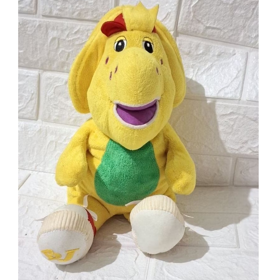 boneka BJ boneka karakter dino dinosaurus kuning teman barney
