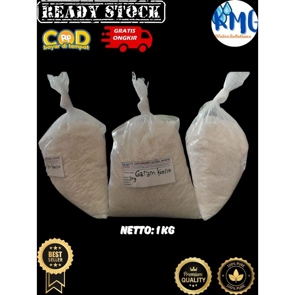 

NaCL /Garam Kasar/Garam ikan/Garam krosok lokal 1 kg