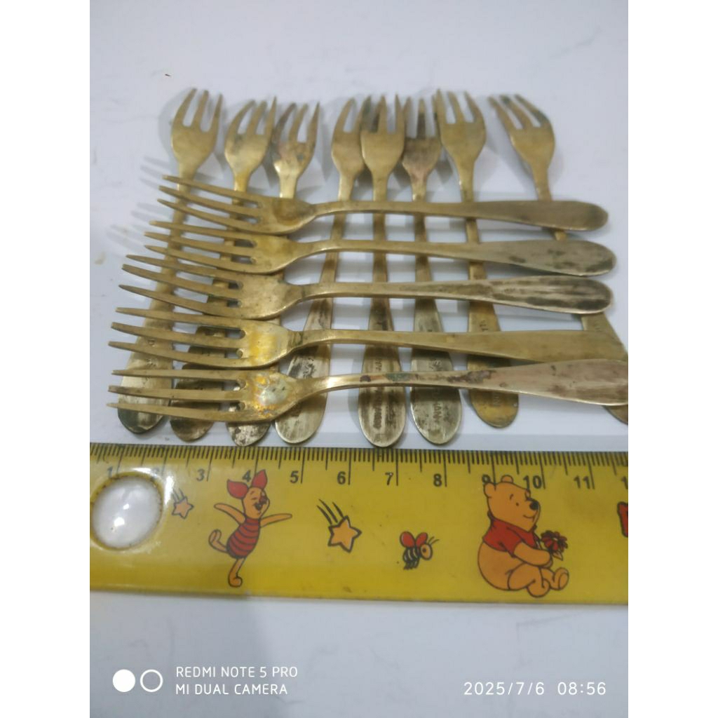 garpu mini kuningan jadul / kuno asli