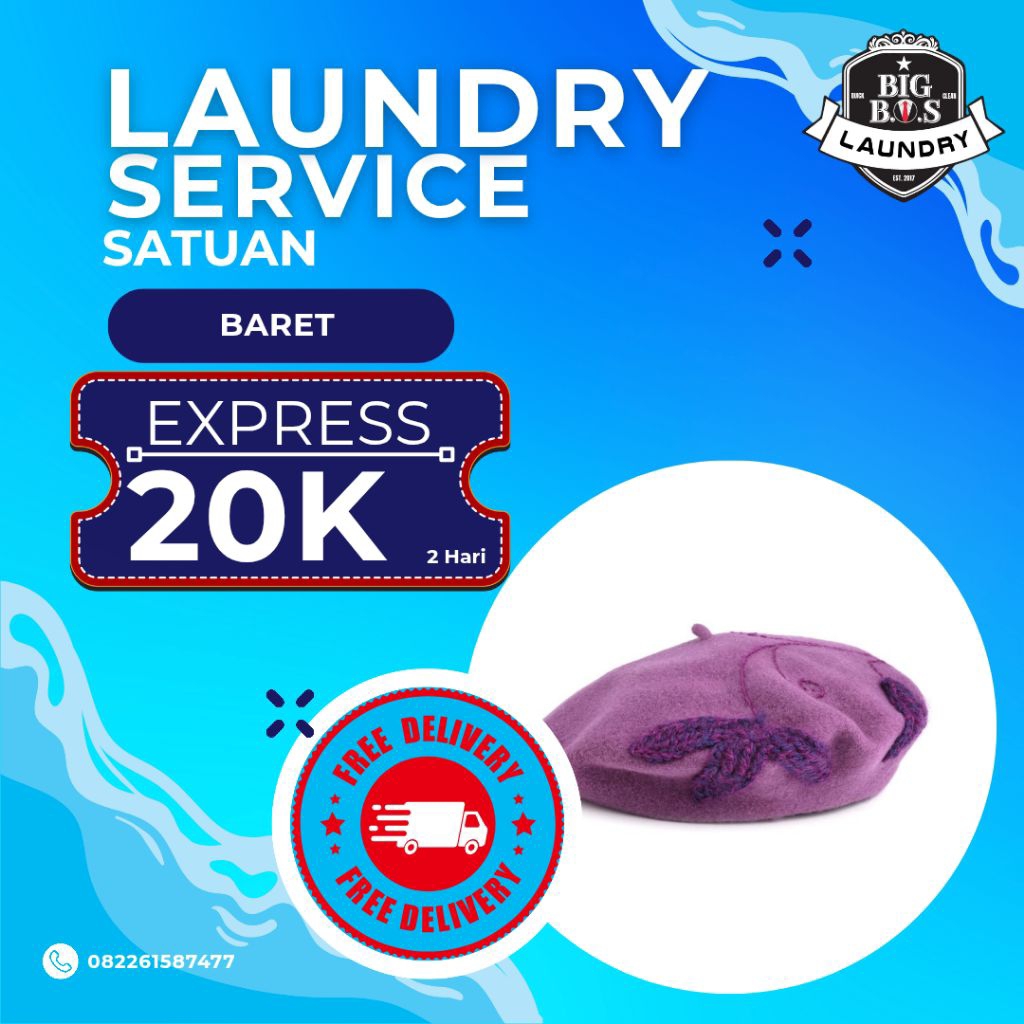 JASA LAUNDRY TOPI BARET