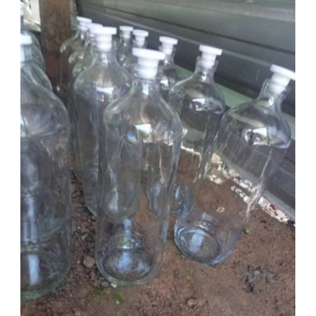 6 PCS BOTOL KACA 1 LITER/BOTOL BENSIN 1 LITER