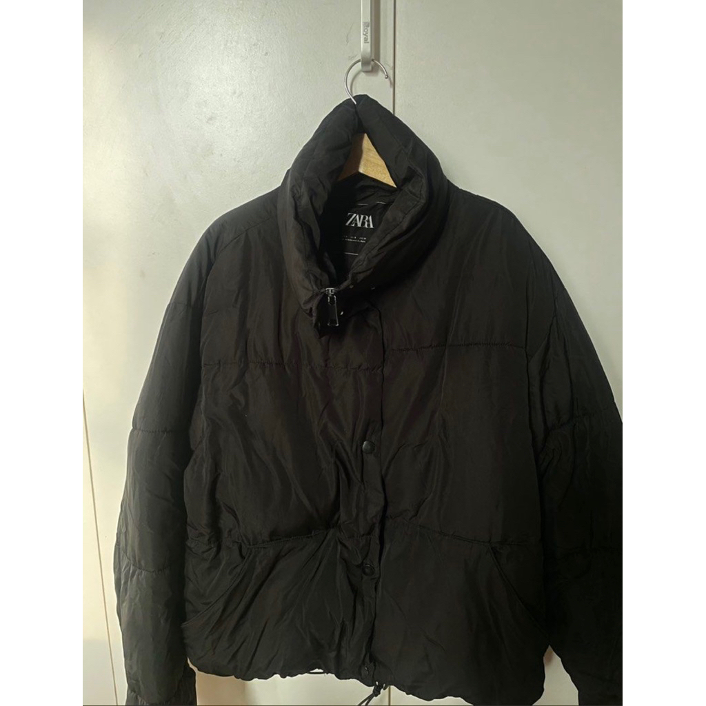 zara jacket puffer hitam unisex