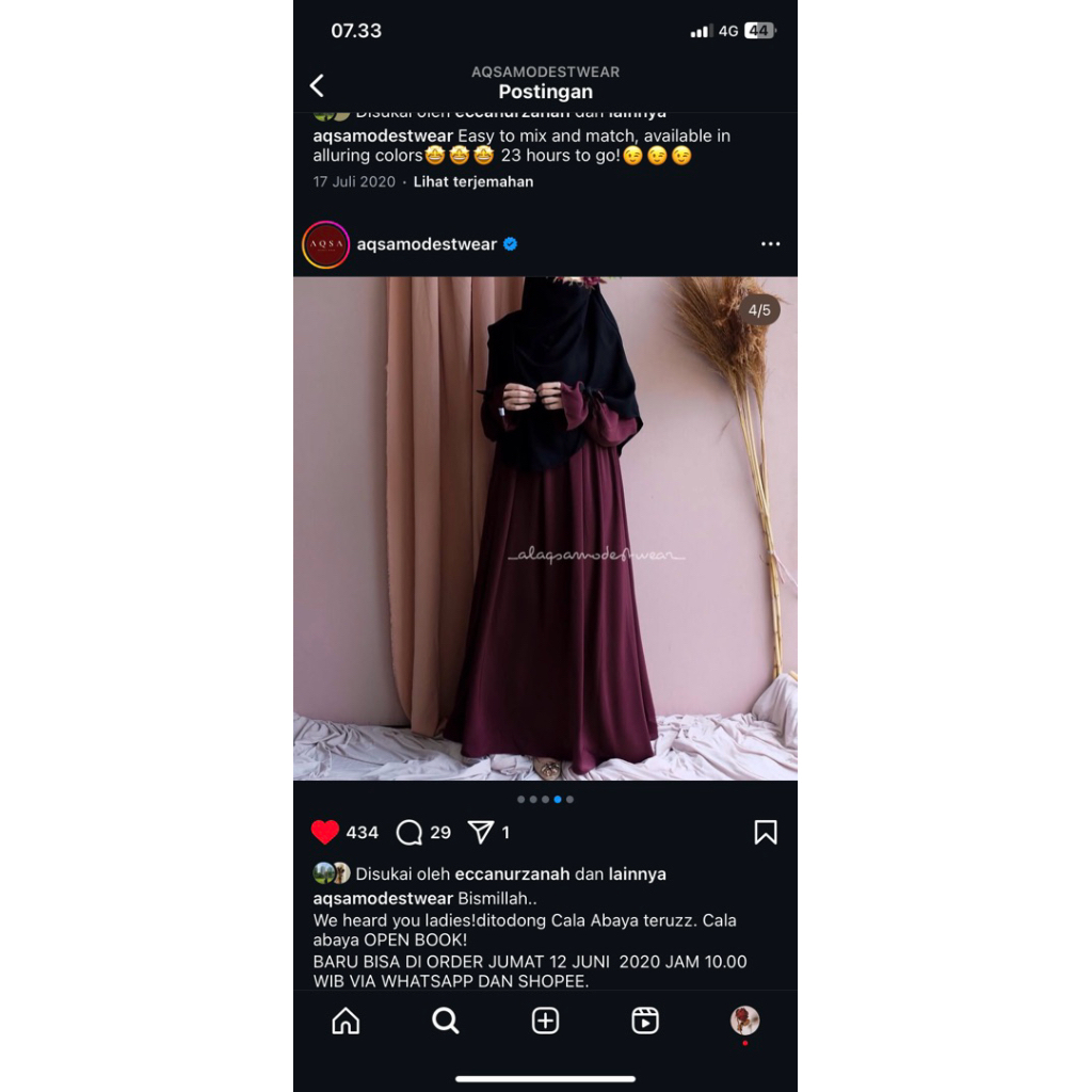 cala abaya wine aqsamodestwear size s