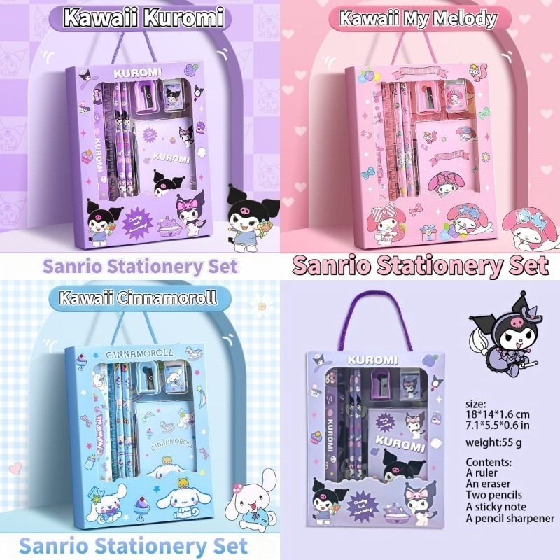 

(RSY) SET ALAT TULIS 6 IN 1 MOTIF SANRI0 KUR0MI CHINAM0ROL MEL0DY MURAH