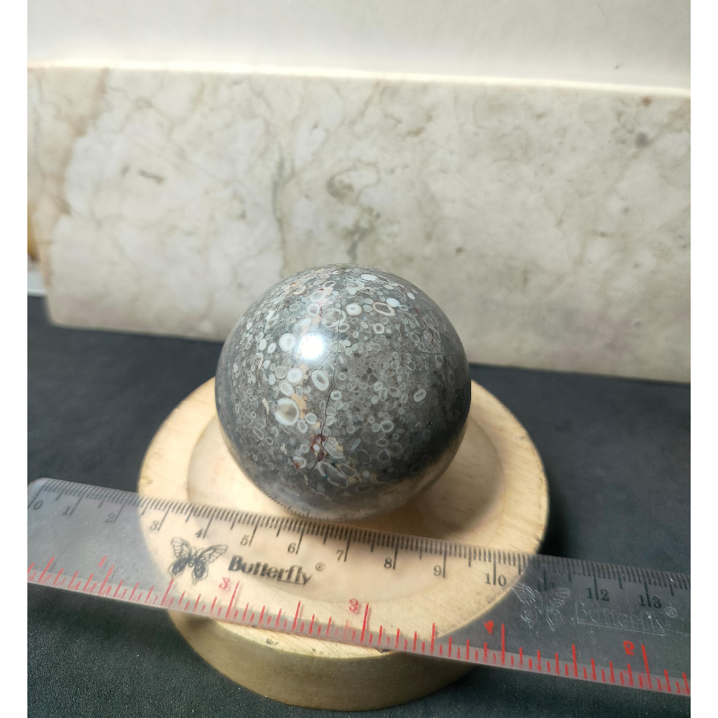 Batu Alam Natural Coral Jasper Sphere (4)