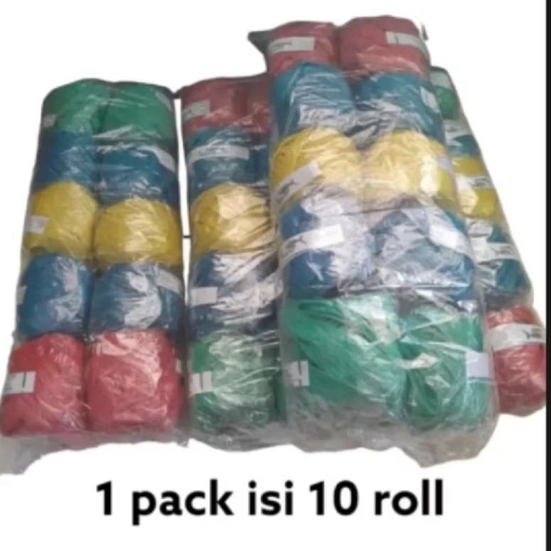 

Tali Rafia 1pack isi 10 roll 3 pack isi 30 roll 5pack isi 50 roll tali pengikat dari bahan plastik