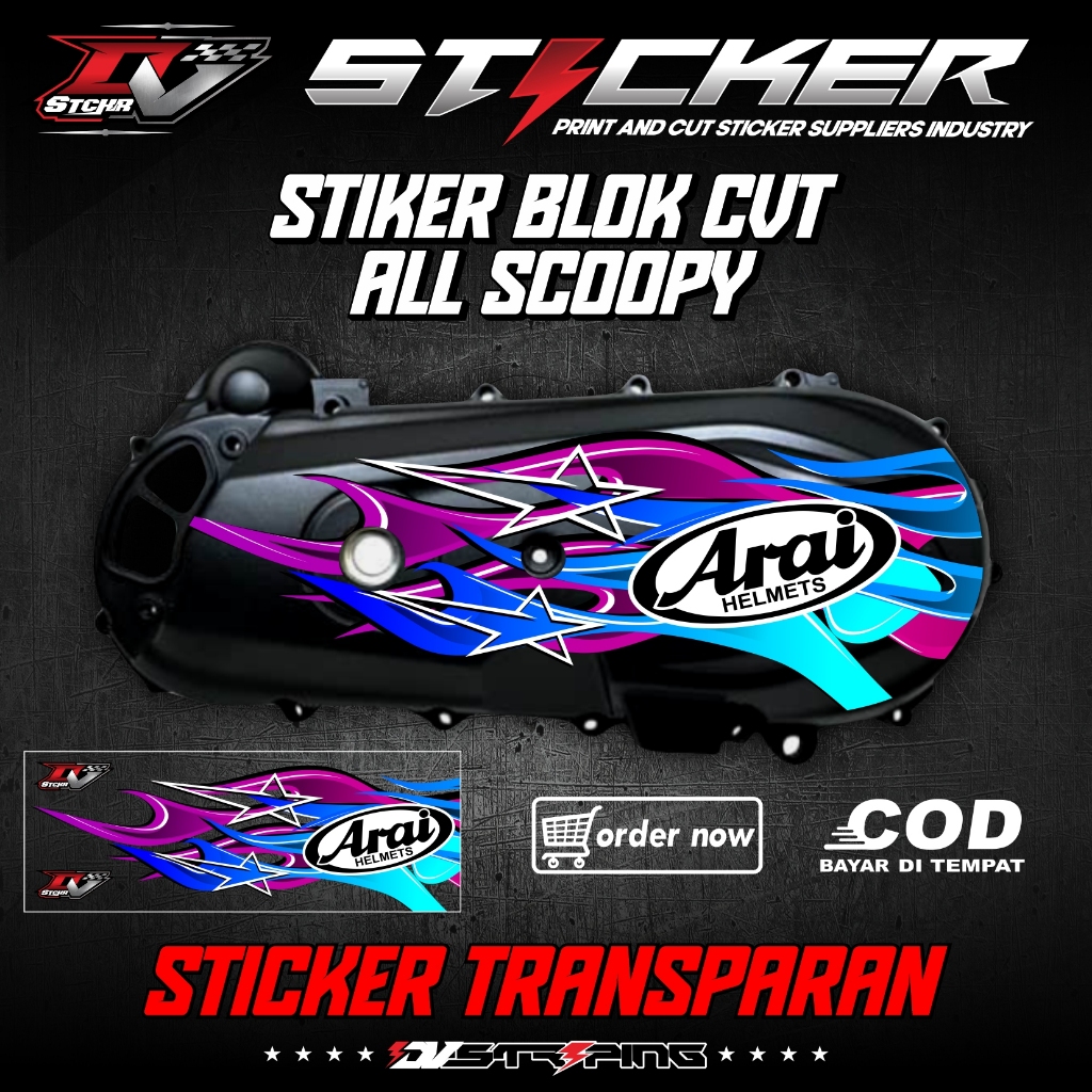 Sticker Transparan Block Cvt Motor Semua Model Scoopy/Stiker Bax Cvt Transparan Uv