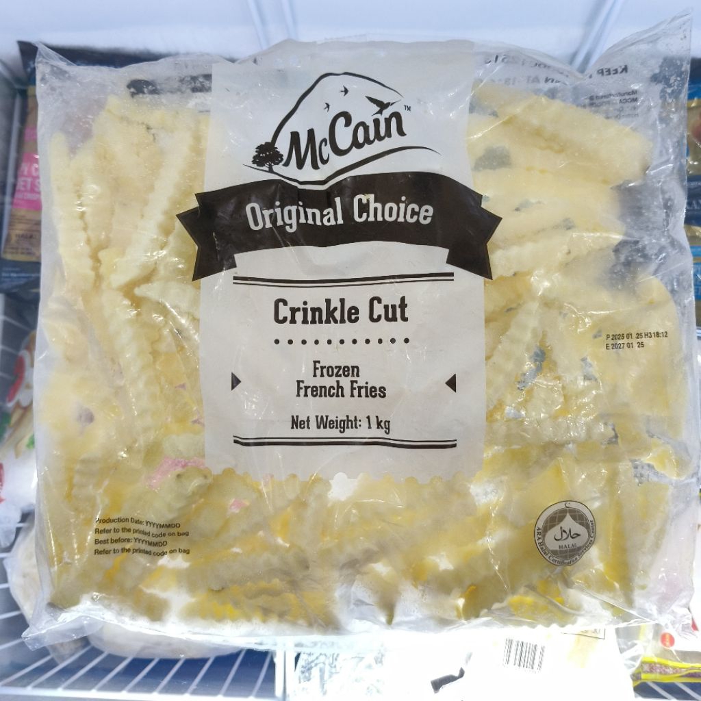 

Mc Cain Crinkle Cut 1kg/MC Cain Kentang Crinkle Cut 1kg/Kentang untuk steak/Kentang Tebal bergerigi 1kg/Kentang Beku