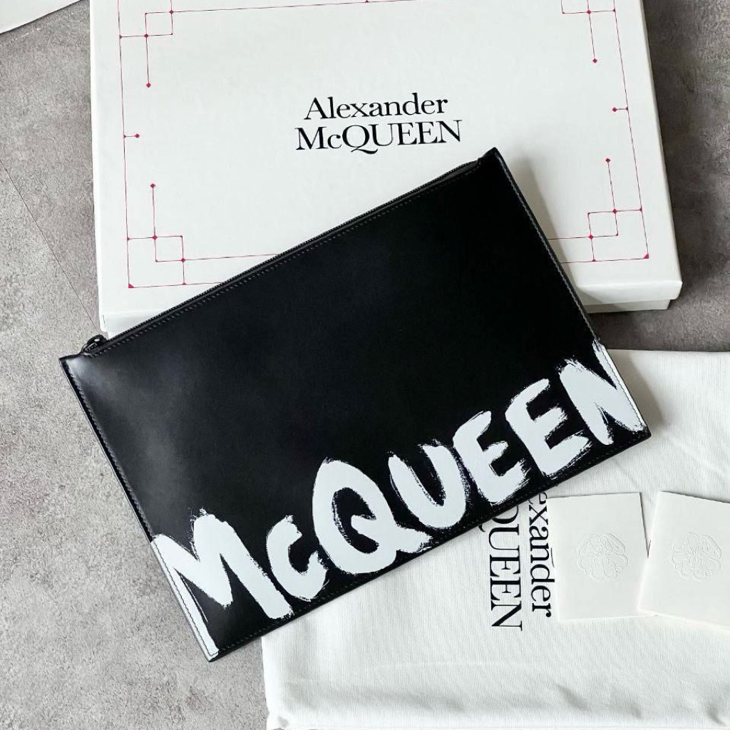 ALEXANDER MCQUEEN Graffiti Logo Clutch Bag / Pouch / Pochette