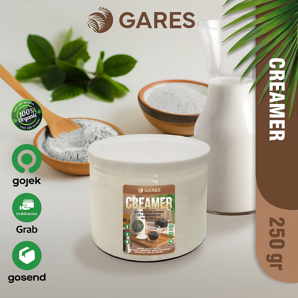 

(Gares) Krimer Kopi FAT 33% | Creamer Kopi 100% Jamin Kualitas Non Dairy | 250 gr