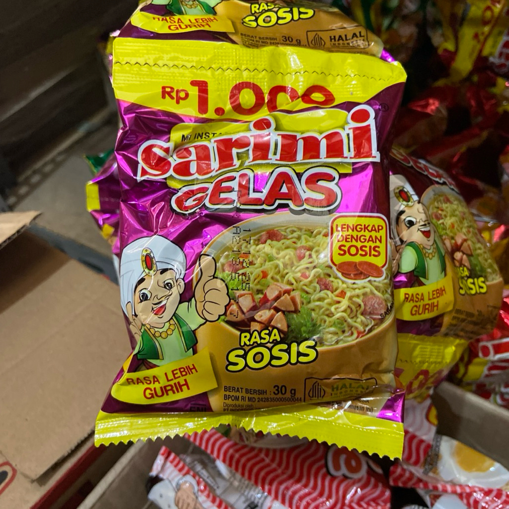 

sarimi gelas rasa sosis 1 renteng