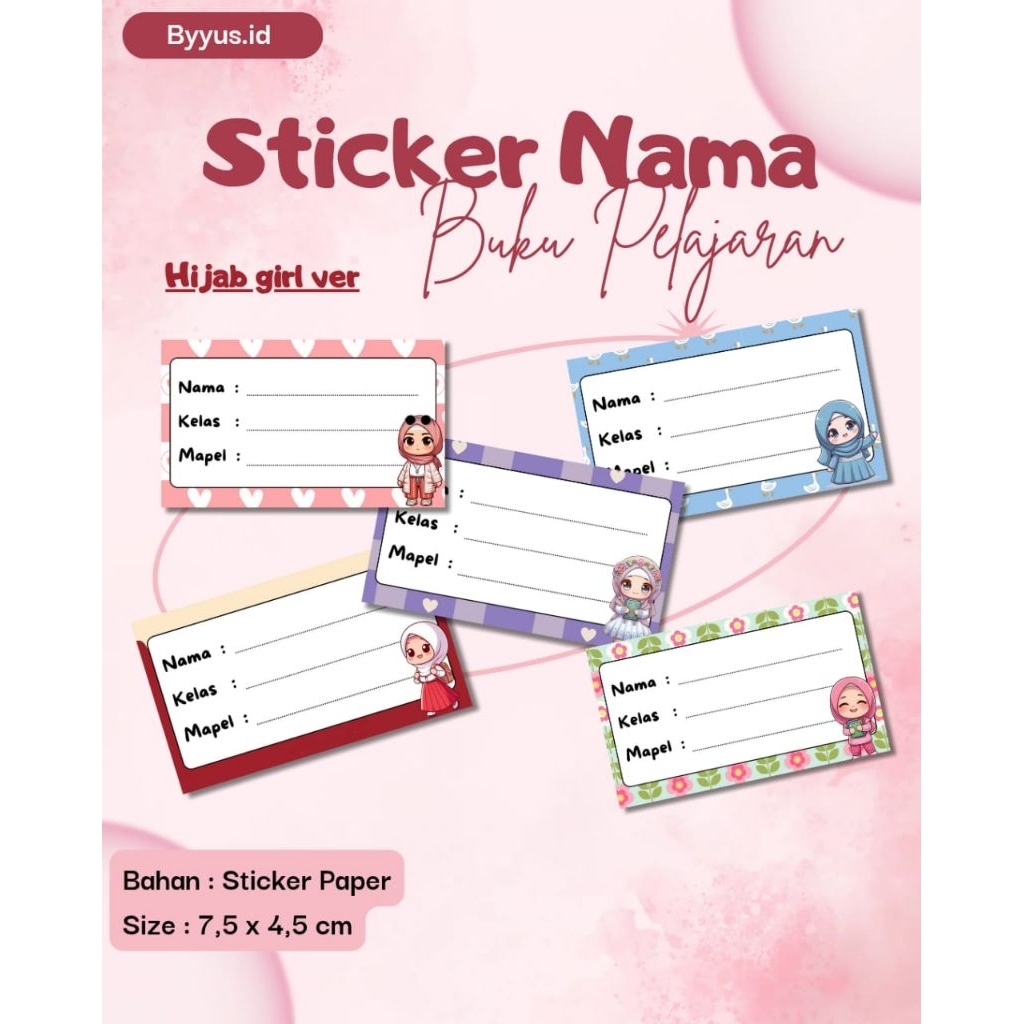 

Sticker nama buku pelajaran | sticker mapel | label buku | stiker nama