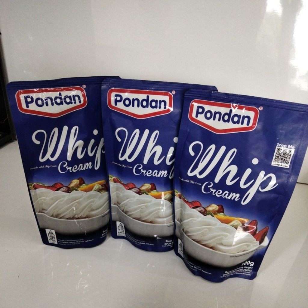 

Whipcream Pondan 100gram kemasan pouch