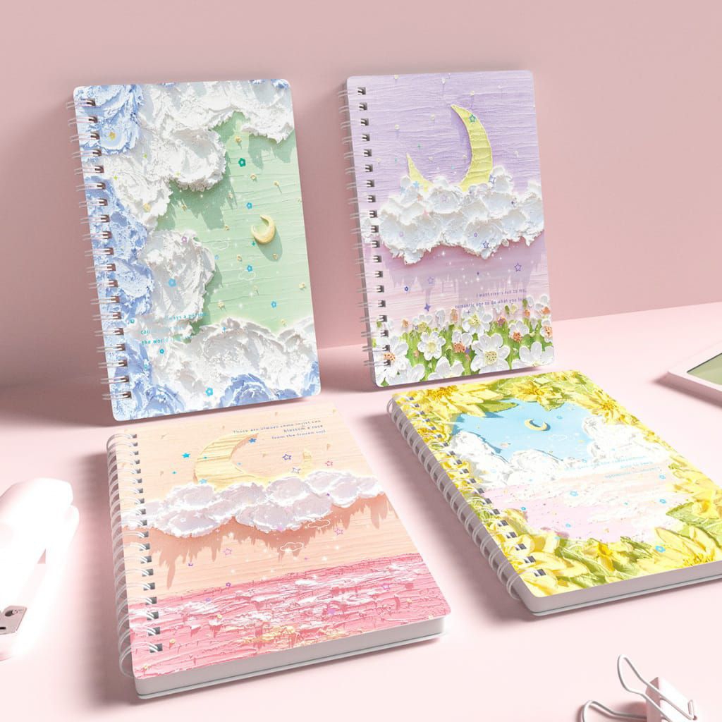 

( sss.fashion3 ) A5 NOTEBOOK AESTHETIC Buku catatan diary besar 40 lembar note book jurnal motif cantik alat tulis