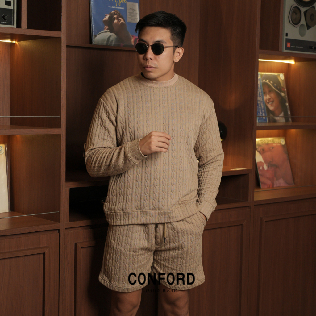 CONFORD COLE ONE SET - one set knit sweater dan celana pendek pria