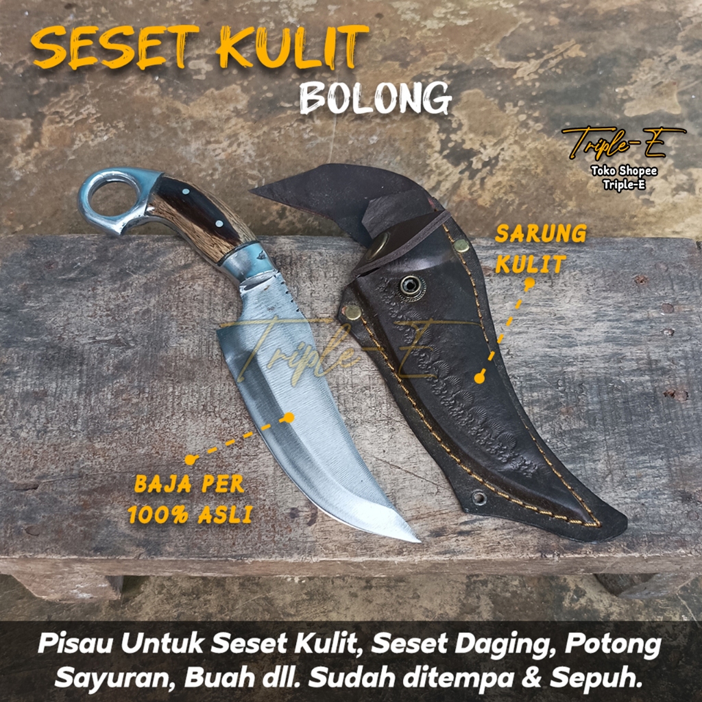 Pisau Seset Kulit Daging Baja HSS