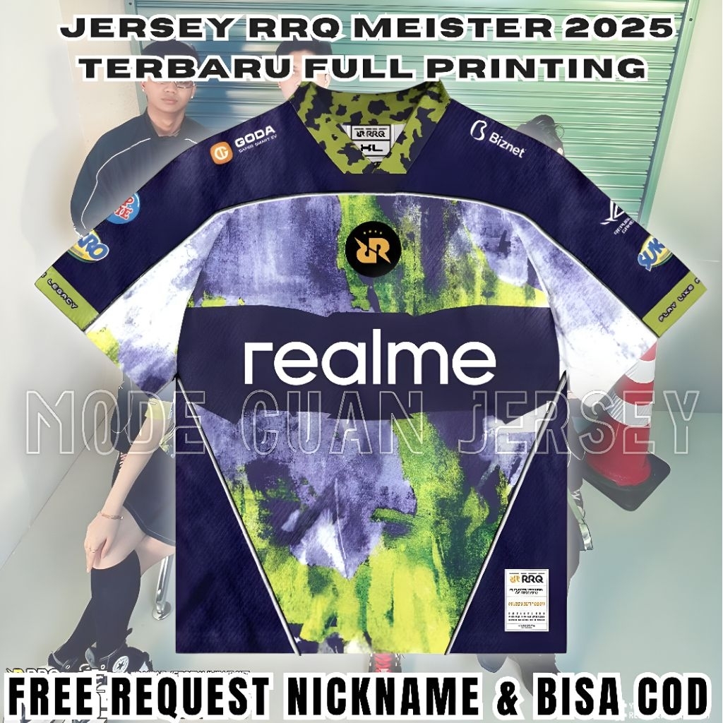 Jersey Kaos Away RRQ MEISTER Terbaru 2025/26 Full Printing Free Request Nickname