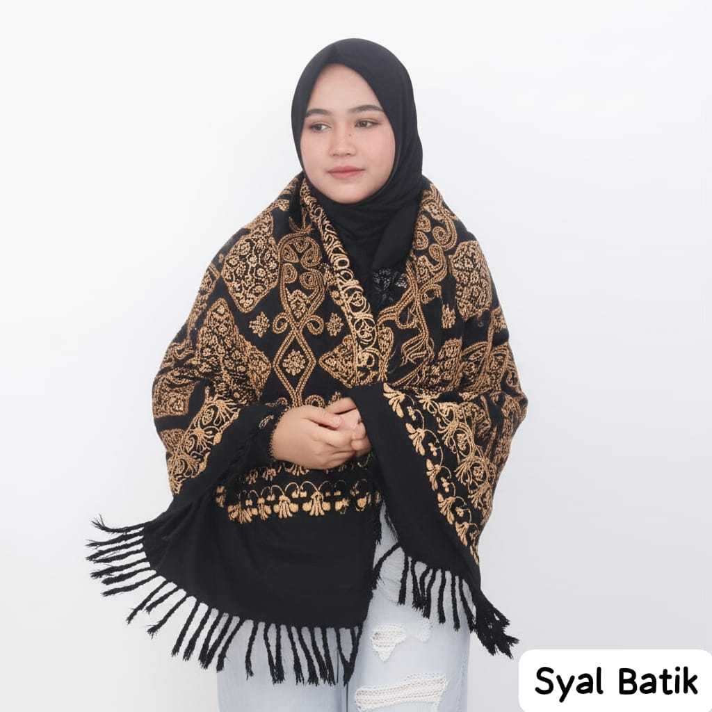 Syal Batik Selendang Batik wanita syal kondangan bahan rayon halus