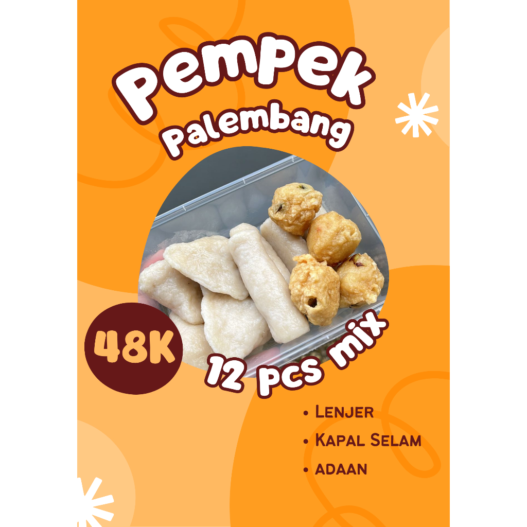 

Pempek Palembang 100% Ikan Tenggiri 12 pcs Mix