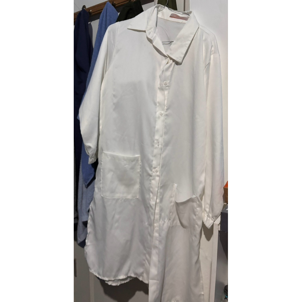 Preloved Catherine Gamis Gaun Long Dress Panjang Putih White Wanita Women